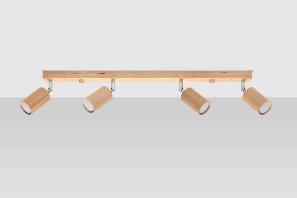 Sollux Lighting Loftspot BERG 4 naturtræ Sollux Lighting Loftspot BERG 4 naturtræ