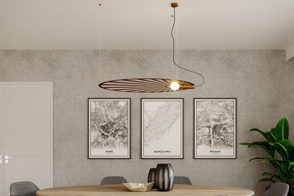 Sollux Lighting Pendellampe LEHDET guld Sollux Lighting Pendellampe LEHDET guld