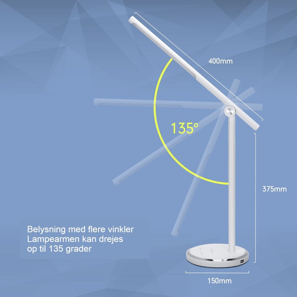 Aigostar LED-bordlampe 8W Dæmpbar 3000k til 6000K - Sort - sammenfoldelig  Aigostar LED-bordlampe 8W Dæmpbar 3000k til 6000K - Sort - sammenfoldelig