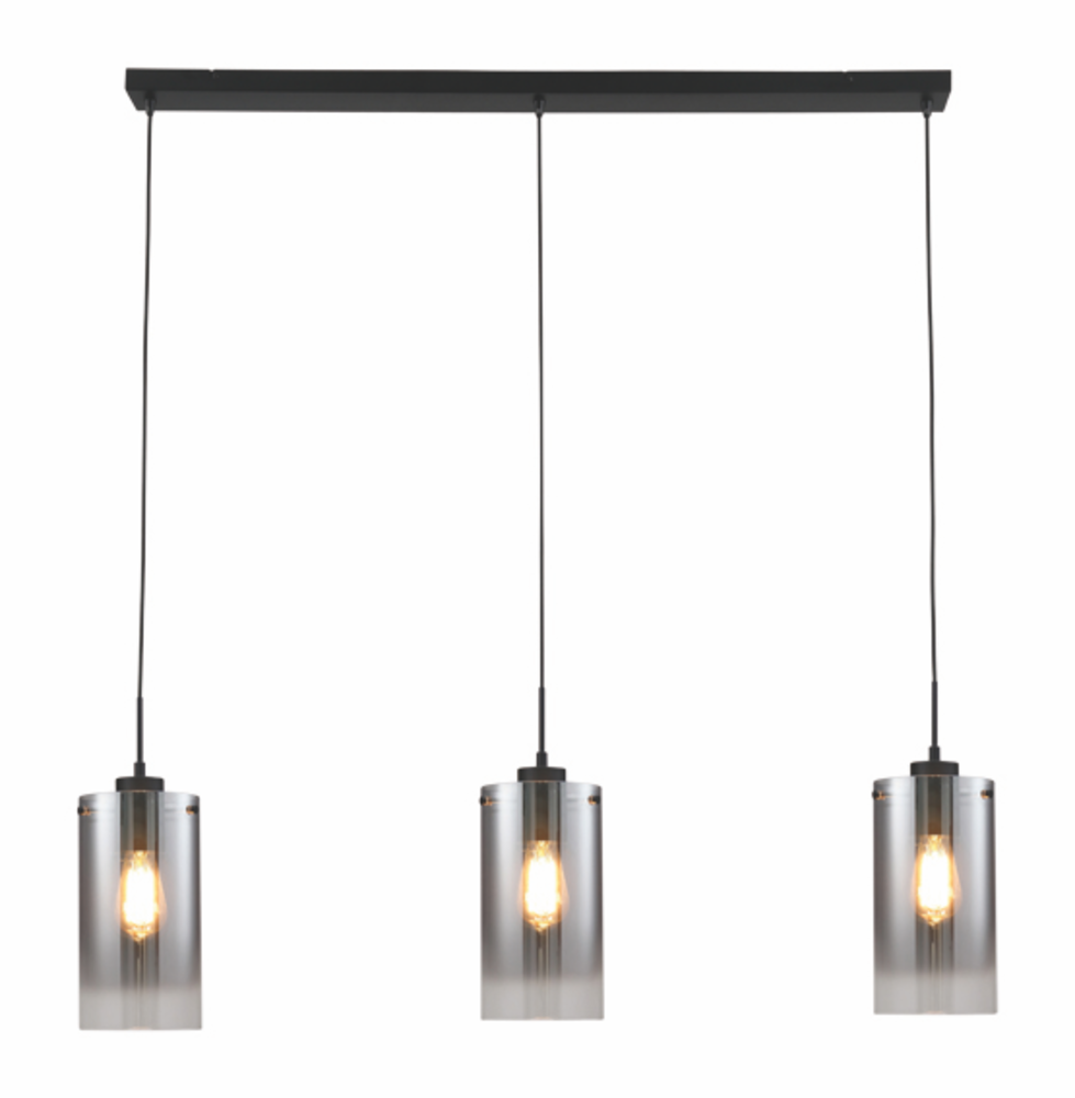 Freelight Pendellampe Ventotto 3-fatninger Sort / Røget Glas Freelight Pendellampe Ventotto 3-fatninger Sort / Røget Glas