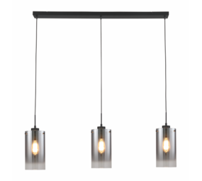 Freelight Pendellampe Ventotto 3-fatninger Sort / Røget Glas Freelight Pendellampe Ventotto 3-fatninger Sort / Røget Glas