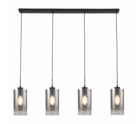 Freelight Pendellampe Ventotto 4-fatninger Sort / Røget Glas Freelight Pendellampe Ventotto 4-fatninger Sort / Røget Glas