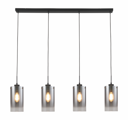 Freelight Pendellampe Ventotto 4-fatninger Sort / Røget Glas Freelight Pendellampe Ventotto 4-fatninger Sort / Røget Glas