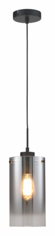 Freelight Pendellampe Ventotto 1-fatning Sort / Røget Glas Freelight Pendellampe Ventotto 1-fatning Sort / Røget Glas