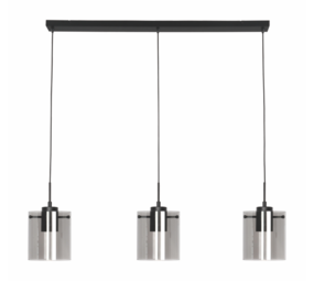 Freelight Pendellampe Interno 3-fatninger Sort / Røget Glas