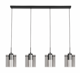 Freelight Pendellampe Interno 4-fatninger Sort / Røget Glas Freelight Pendellampe Interno 4-fatninger Sort / Røget Glas