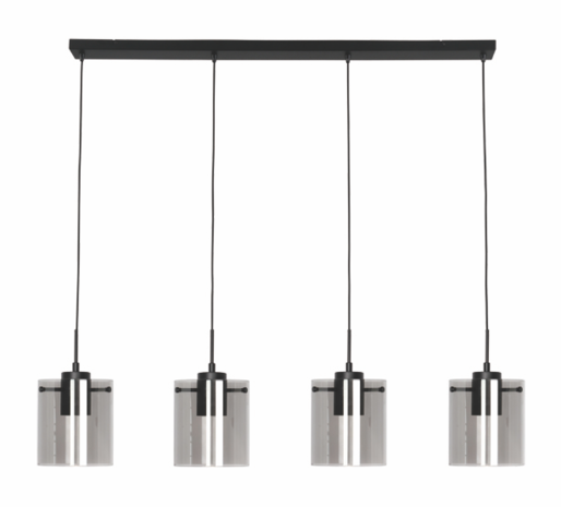 Freelight Pendellampe Interno 4-fatninger Sort / Røget Glas Freelight Pendellampe Interno 4-fatninger Sort / Røget Glas