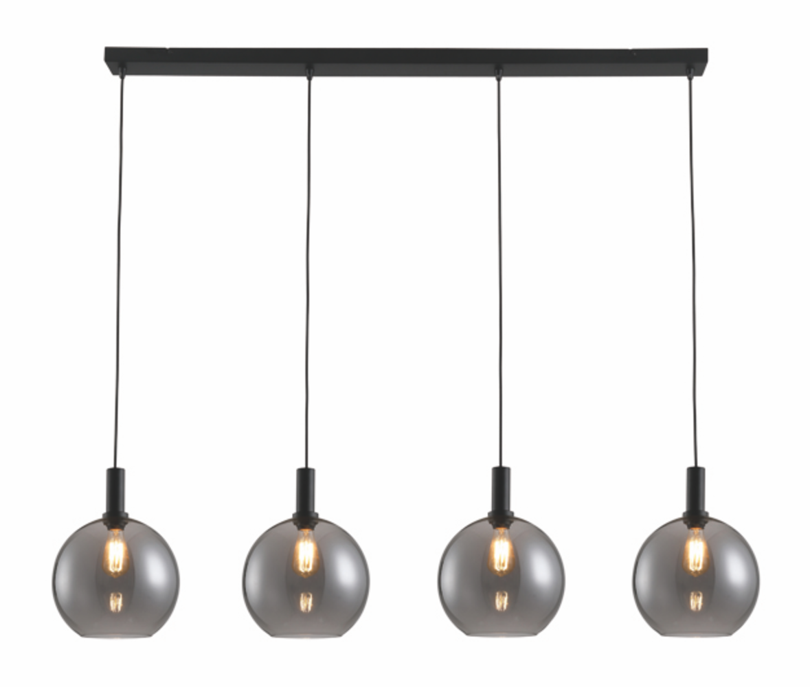 Freelight Pendellampe Chandra 4-fatninger Sort/Røget Glas Freelight Pendellampe Chandra 4-fatninger Sort/Røget Glas