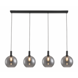 Freelight Pendellampe Chandra 4-fatninger Sort/Røget Glas