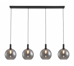 Freelight Pendellampe Chandra 4-fatninger Sort/Røget Glas