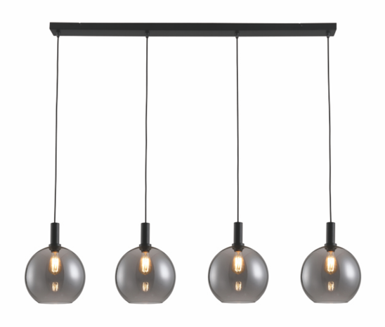 Freelight Pendellampe Chandra 4-fatninger Sort/Røget Glas Freelight Pendellampe Chandra 4-fatninger Sort/Røget Glas