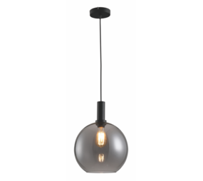Freelight Pendellampe Chandra ø 30cm Sort/Røget Glas