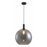 Freelight Pendellampe Chandra ø 40cm Sort/Røget Glas