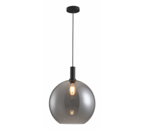 Freelight Pendellampe Chandra ø 40cm Sort/Røget Glas