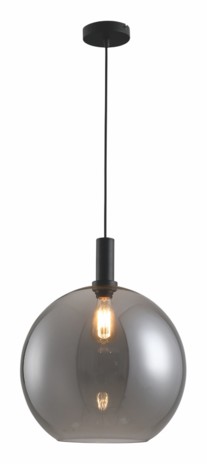 Freelight Pendellampe Chandra_ 40cm Sort/Røget Glas
