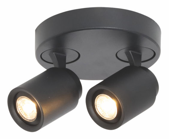 Freelight 2-fatninger Spot Razza GU-10 Sort Freelight 2-fatninger Spot Razza GU-10 Sort