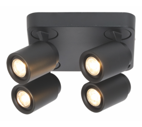 Freelight 4-fatninger Spot Razza GU-10 Sort