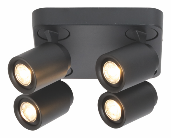 Freelight 4-fatninger Spot Razza GU-10 Sort