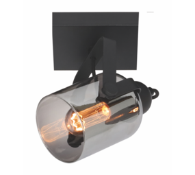 Freelight 1l. Spot Fumoso Sort met Røget Glas