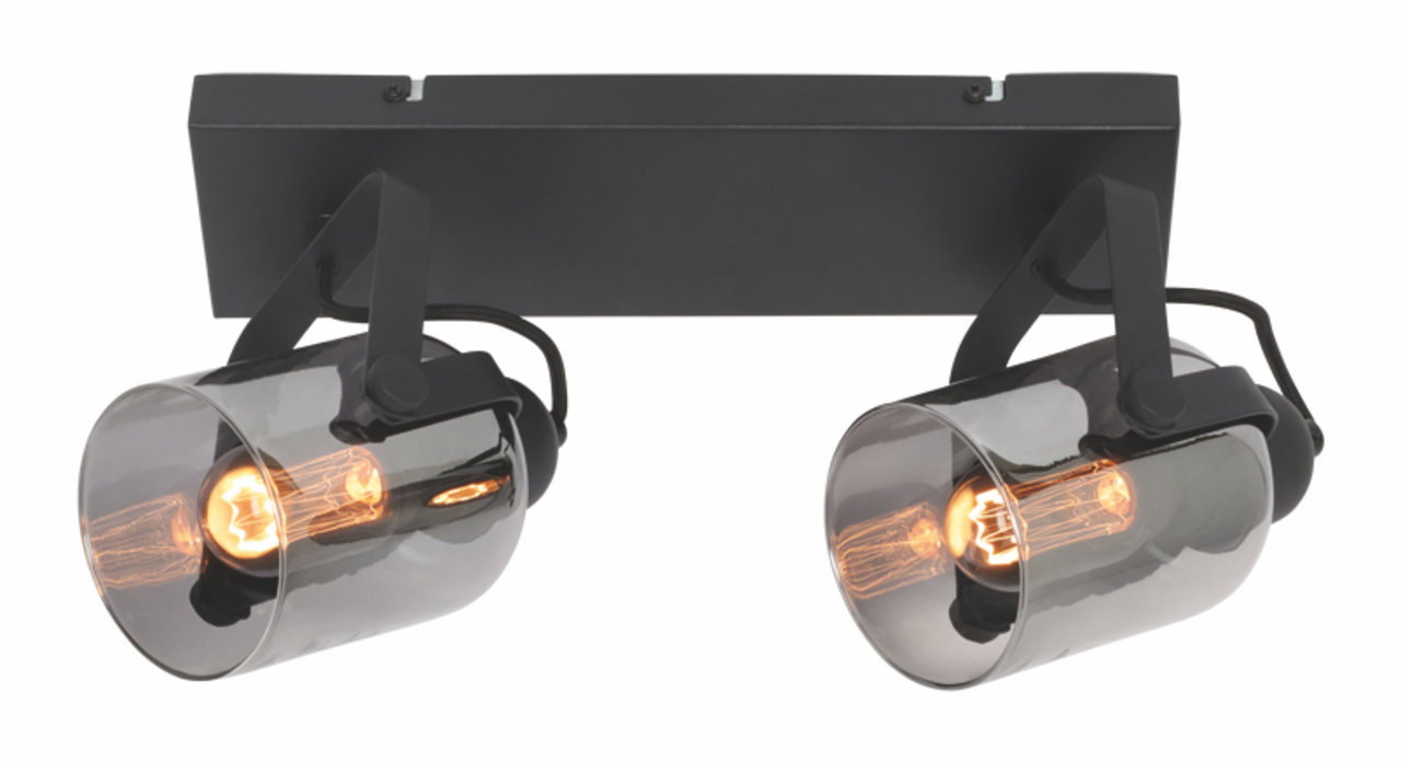 Freelight 2l. Aflang Fumoso Sort met Røget Glas Freelight 2l. Aflang Fumoso Sort met Røget Glas