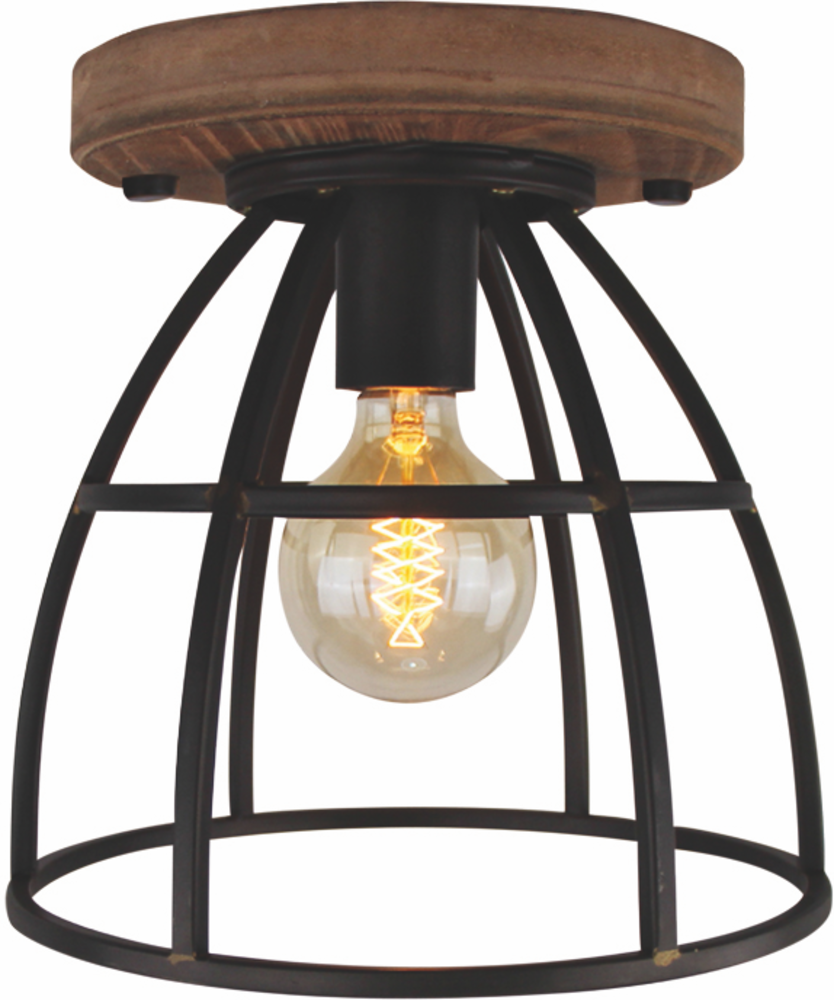 Freelight Loftslampe Birdie_ 25cm Sort/jern/træ Freelight Loftslampe Birdie_ 25cm Sort/jern/træ