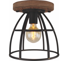 Freelight Loftslampe Birdie ø 25cm Sort/jern/træ