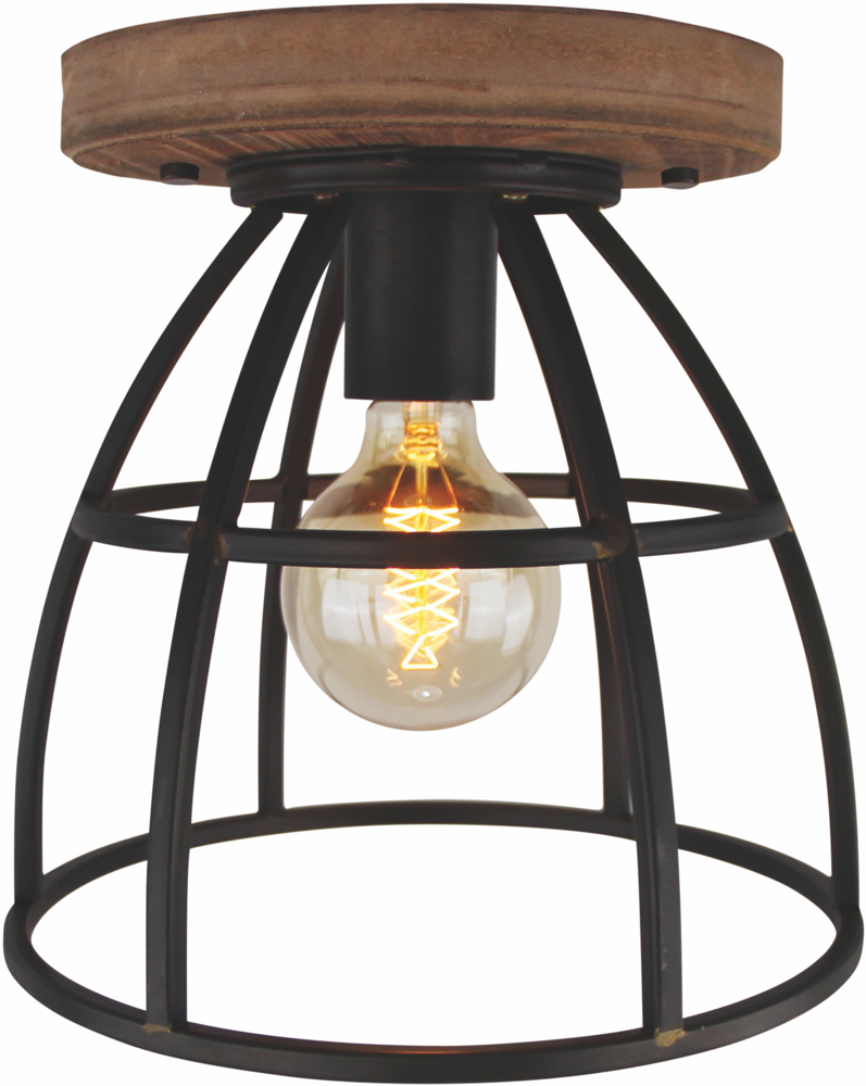 Freelight Loftslampe Birdie_ 30cm Sort/jern/træ Freelight Loftslampe Birdie_ 30cm Sort/jern/træ