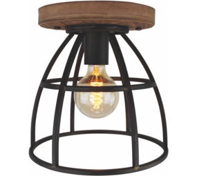 Freelight Loftslampe Birdie ø 30cm Sort/jern/træ Freelight Loftslampe Birdie ø 30cm Sort/jern/træ