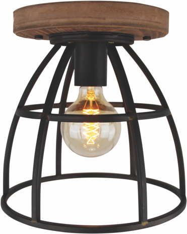 Freelight Loftslampe Birdie_ 30cm Sort/jern/træ Freelight Loftslampe Birdie_ 30cm Sort/jern/træ