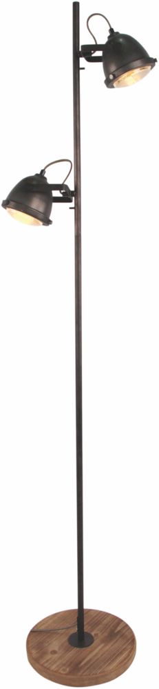 Freelight Gulvlampe Woody 2-fatninger Sort/træ Freelight Gulvlampe Woody 2-fatninger Sort/træ