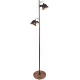 Freelight Gulvlampe Woody 2-fatninger Sort/træ