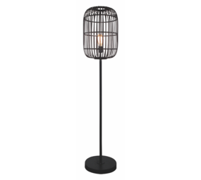 Freelight Gulvlampe Treccia 1-fatning Sort / Skærm Rotan Sort Freelight Gulvlampe Treccia 1-fatning Sort / Skærm Rotan Sort