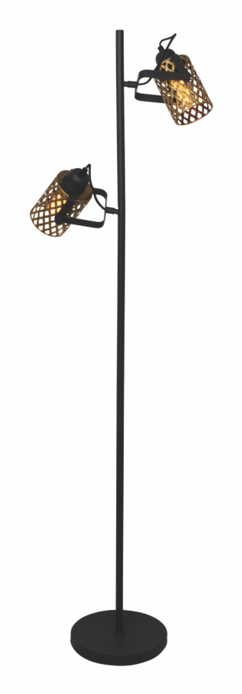 Freelight Gulvlampe Aureo 2-fatninger Sort/Guld Freelight Gulvlampe Aureo 2-fatninger Sort/Guld