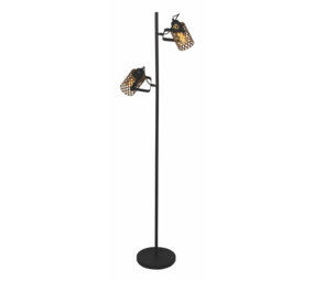 Freelight Gulvlampe Aureo 2-fatninger Sort/Guld