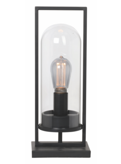 Freelight Bordlampe Tiburio 43cm Sort-Klar Glas