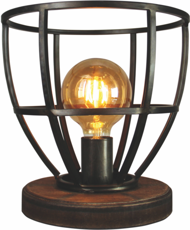 Freelight Bordlampe Birdie h.34cm Sort/jern/træ Freelight Bordlampe Birdie h.34cm Sort/jern/træ