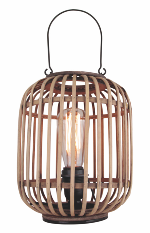 Freelight Bordlampe Treccia Rotan Sort / Skærm Rotan Blank