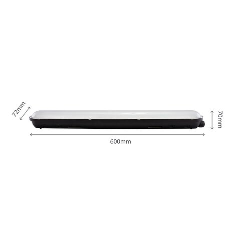Spectrum LED armatur sort 60cm IP65 - 20W 150lm p/w - 4000K Neutral hvid Spectrum LED armatur sort 60cm IP65 - 20W 150lm p/w - 4000K Neutral hvid