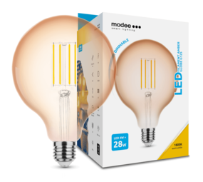 LED Filamentpære dæmpbar - E27 G125 4W - 1800K Ekstra varm hvid LED Filamentpære dæmpbar - E27 G125 4W - 1800K Ekstra varm hvid