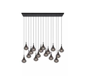 Lucide LED Pendellampe TEARS - G4 armatur - 16x1,5W - 3000K - Dæmpbar - Sort