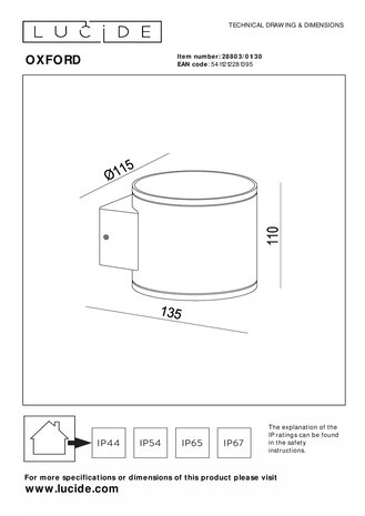 Lucide LED Væglampe OXFORD - IP54 - G9 armatur - Sort Lucide LED Væglampe OXFORD - IP54 - G9 armatur - Sort