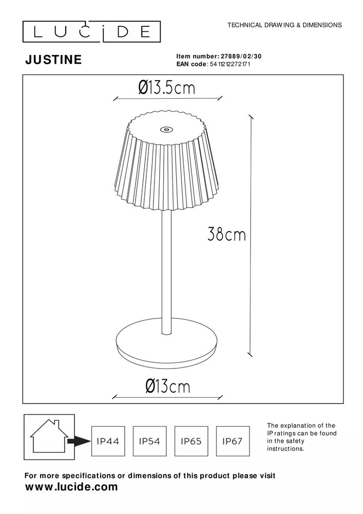 Lucide LED Bordlampe udendørs JUSTINE - 2W - 2700K - IP54 - Dæmpbar - Sort Lucide LED Bordlampe udendørs JUSTINE - 2W - 2700K - IP54 - Dæmpbar - Sort