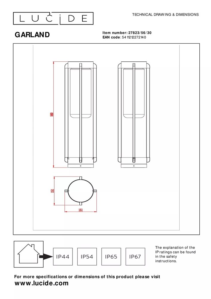 Lucide LED Bordlampe GARLAND - IP44 - E27 fatning - Ø151mm - Sort Lucide LED Bordlampe GARLAND - IP44 - E27 fatning - Ø151mm - Sort