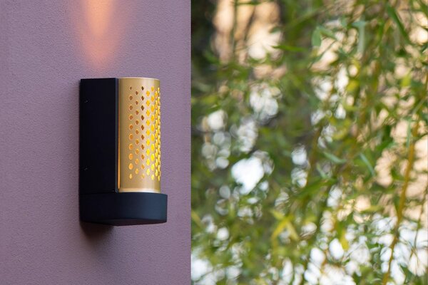 Lucide LED væglampe KIRAN - IP65 - 10W - 2700K - Matt guld / messing Lucide LED væglampe KIRAN - IP65 - 10W - 2700K - Matt guld / messing