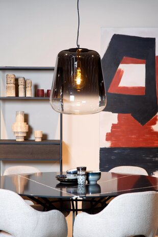 Lucide LED Pendellampe GLORIO - E27 fatning - Ø45cm - Sort