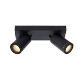 Lucide LED loftsspot Badeværelse - Dim til varm - GU10 - 2x5W - 2200K-3000K - IP44 - Sort