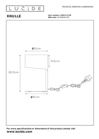 Lucide LED Bordlampe - Ø 15 cm - 1xE14 - grå Lucide LED Bordlampe - Ø 15 cm - 1xE14 - grå