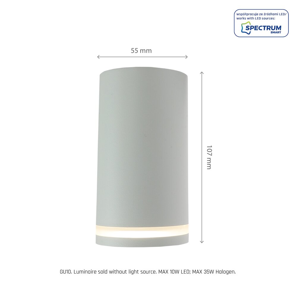 Spectrum LED loftspot CHLOE RING - 1x GU10 tilslutning - Mat hvid