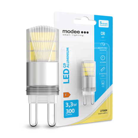 Modee Lighting LED G9 - 3W 300lm - 2700K Varm hvid Modee Lighting LED G9 - 3W 300lm - 2700K Varm hvid