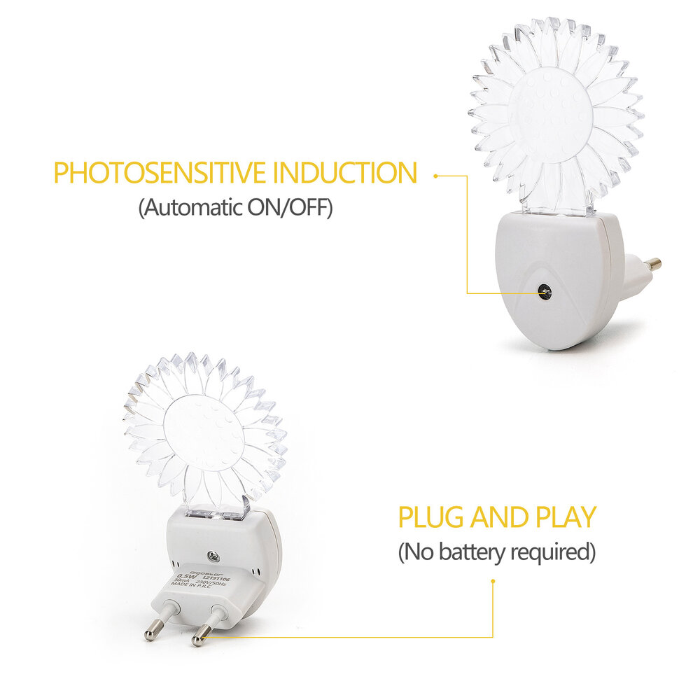 Aigostar LED Natlys sol - 0,5W - RGB - Med skumringssensor Aigostar LED Natlys sol - 0,5W - RGB - Med skumringssensor